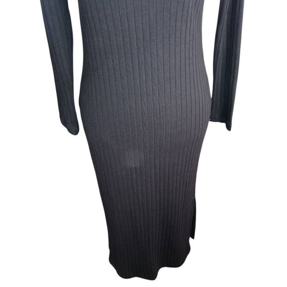 OLD NAVY POLO STYLE RIBBED BLACK MIDI DRESS SZ.S EUC. - Picture 5 of 9
